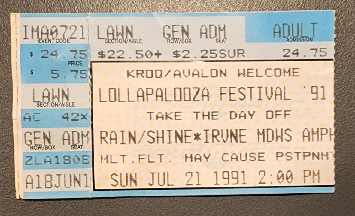 1991 Lollapalooza ticket