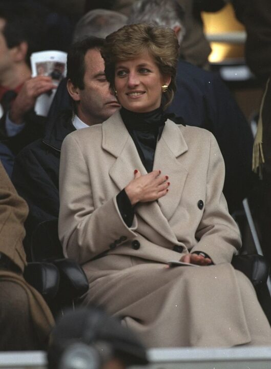 21 Jan 1995: HRH Princess Diana watching Wales lose in the France v Wales match during the Five Nations Championships at Parc de Princes in Paris. France won the match 21-9.