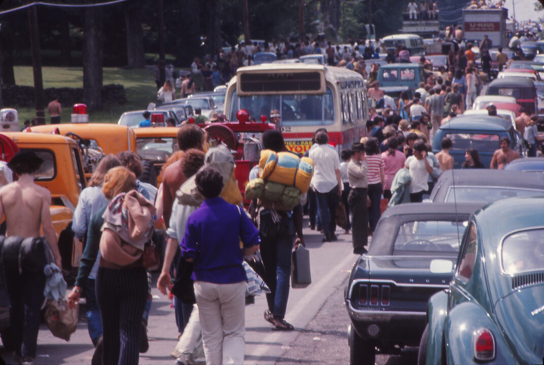 People on their way to the Woodstock Music Festival, 1969