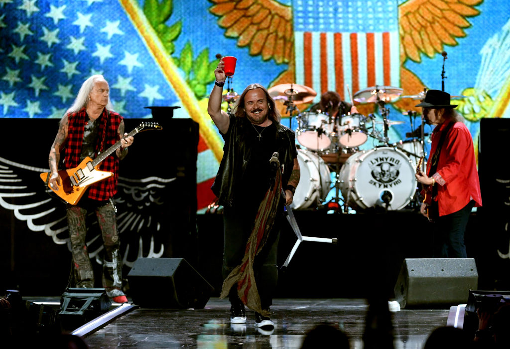 Johnny Van Zant, Michael Cartellone, and Gary Rossington of Lynyrd Skynyrd perform onstage during the 2018 iHeartRadio Music Festival at T-Mobile Arena on September 22, 2018 in Las Vegas, Nevada