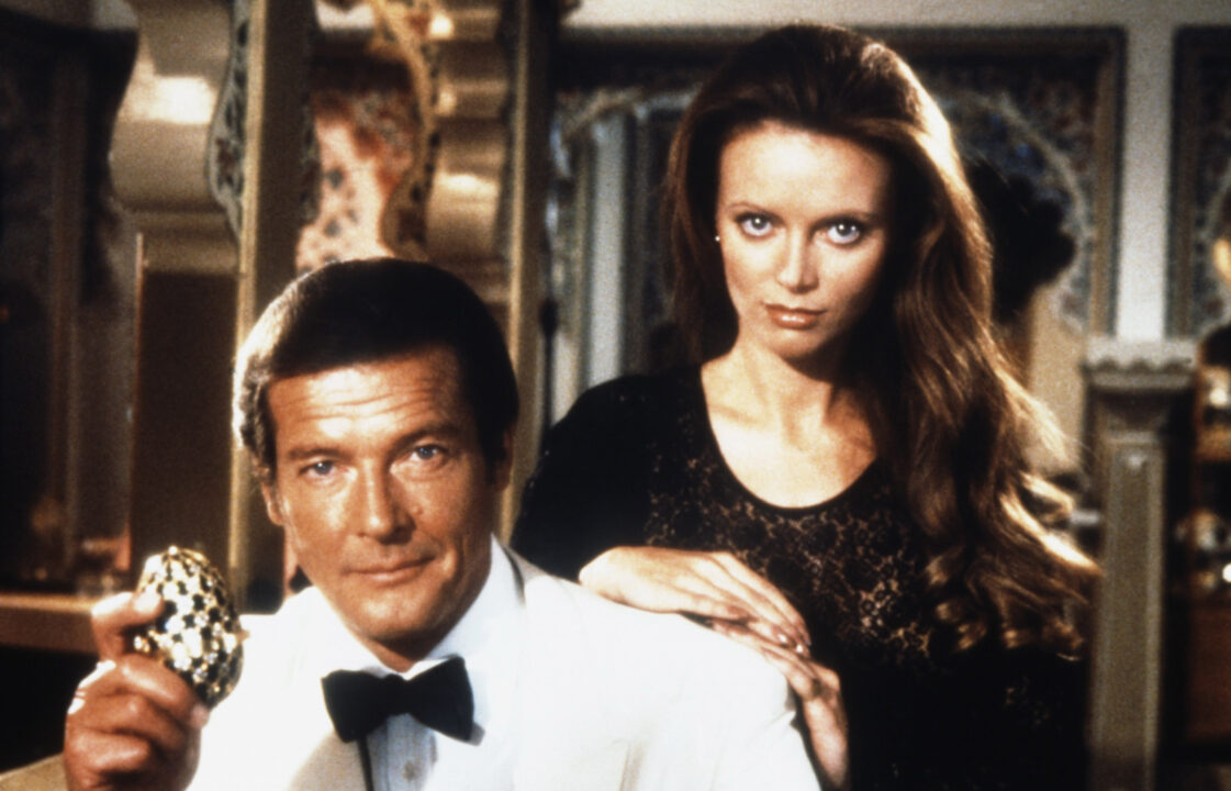 OCTOPUSSY, from left: Roger Moore, Kristina Wayborn, 1983, (c) United Artists/courtesy Everett Colle