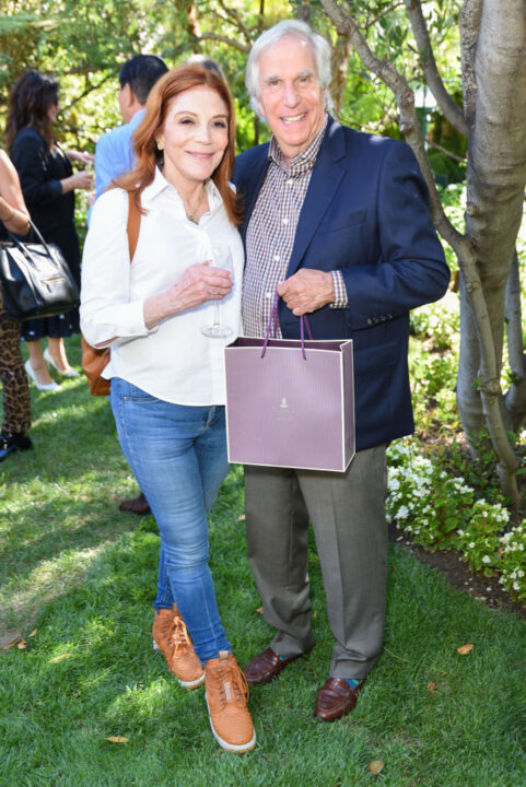 BEVERLY HILLS, CALIFORNIA - SEPTEMBER 12: Stacey Weitzman and Henry Winkler attend Champagne Bollinger and Asprey London host high tea &amp; champagne soirée with Kelly Lynch &amp; Carlota Espinosa at Beverly Hills Hotel on September 12, 2019 in Beverly Hills, California
