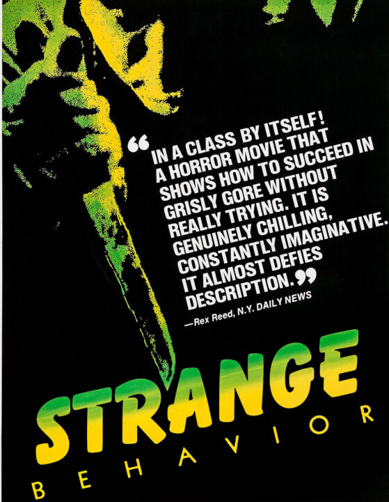 STRANGE BEHAVIOR, US poster art, 1981.