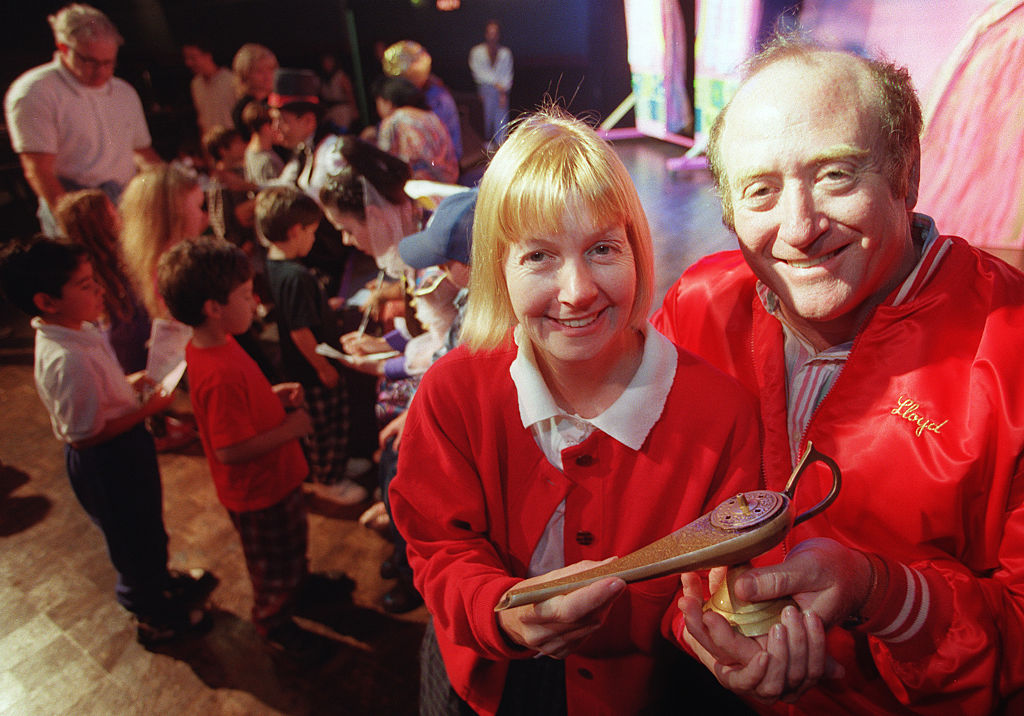 "Aladdin" is currently at the Roxy in West Hollywood. From left are Barbara Malory Schwartz and Lloyd Schwartz, producing children's theater here with his actress wife for 12 years, writing musicals based on fairy tales