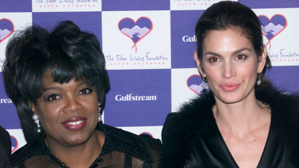 Oprah Winfrey & Cindy Crawford, at, 'An Evening Under The Colorado Sky,' A Benefit for the Silver Lining Foundation, Waldorf Astoria Hotel, New York City, Tuesday January 23, 2001. Photo: Nick Elgar/Getty Images