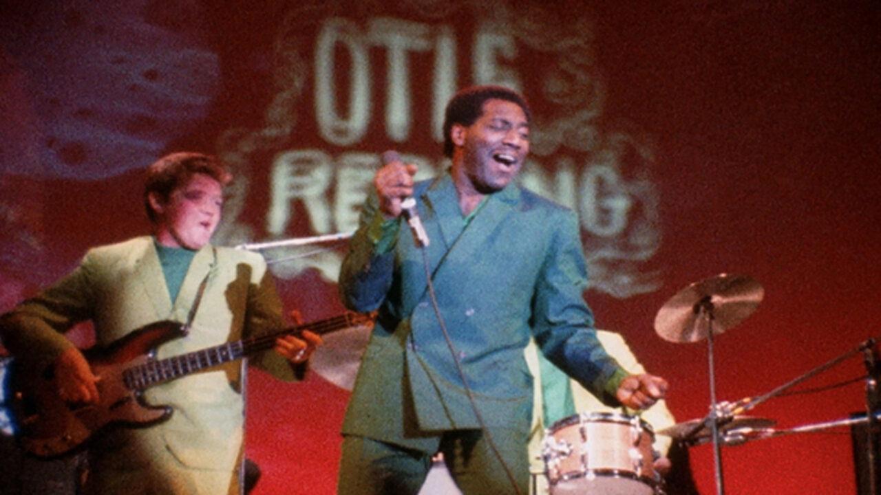 MONTEREY POP, Otis Redding (center), with Booker T. and the MG's and the Mar-Keys, 1968