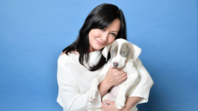 BEVERLY HILLS, CALIFORNIA - OCTOBER 05: Shannen Doherty poses for a portrait in the Getty Images & People Magazine Portrait Studio at Hallmark Channel and American Humanes 2019 Hero Dog Awards at the Beverly Hilton on October 05, 2019 in Beverly Hills, California