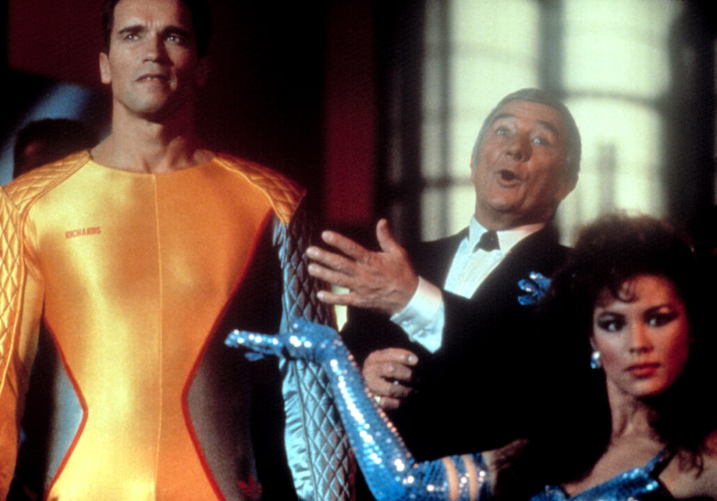 RUNNING MAN, THE, Arnold Schwarzenegger, Richard Dawson, 1987.