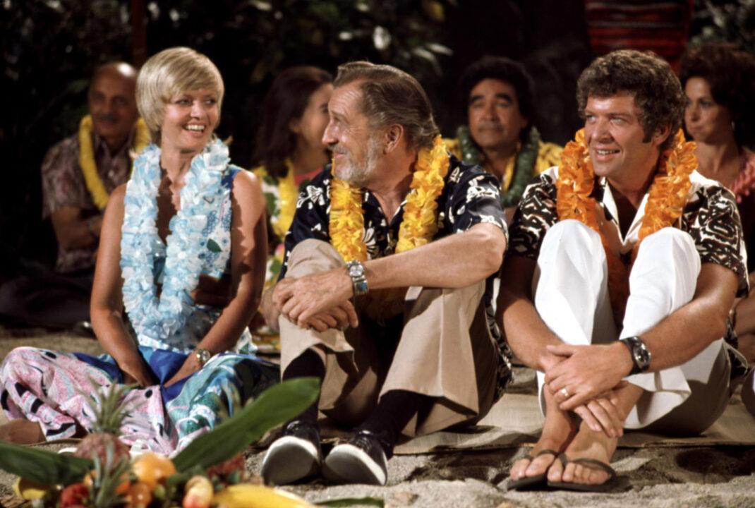 BRADY BUNCH, Florence Henderson, Vincent Price, Robert Reed, 'The Tiki Caves', (Season 4), October 6, 1974.