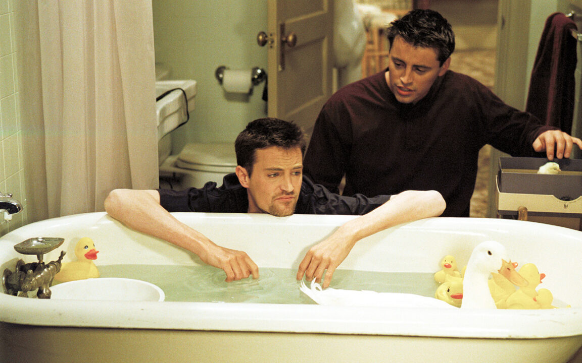 FRIENDS, Matthew Perry, Matt LeBlanc, 'The One With A Chick & A Duck', (Season 3, epis. #321), 1994-2004,