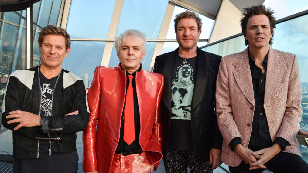 LONDON, ENGLAND - SEPTEMBER 25: (L-R) Roger Taylor, Nick Rhodes, Simon Le Bon, and John Taylor of Duran Duran pose ahead of their performance during Global Citizen Live at Sky Garden on September 25, 2021 in London, England