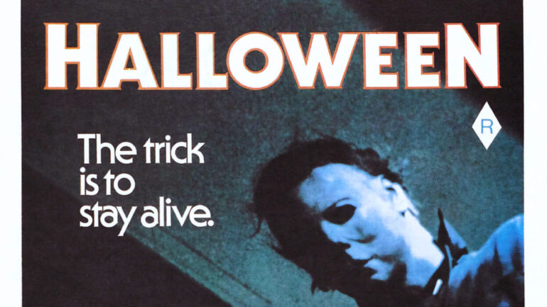 HALLOWEEN, top: Nick Castle as Michael Myers on Australian poster art, 1978.