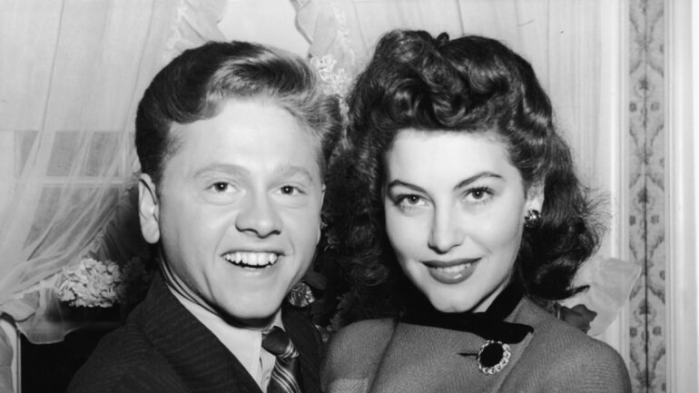 American actor Mickey Rooney and his first wife American actress Ava Gardner (1922 - 1990) shortly before their wedding, January 1942.