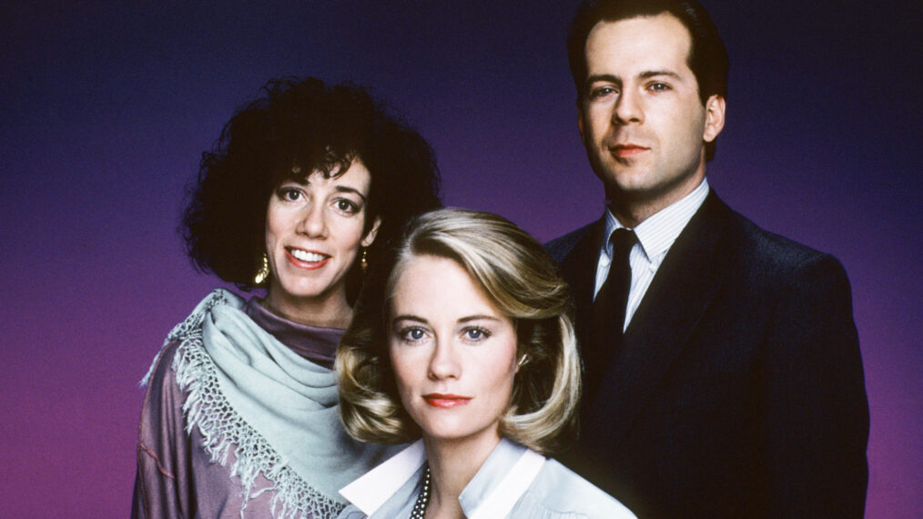 MOONLIGHTING, Allyce Beasley, Cybill Shepherd, Bruce Willis, 1985-1989.