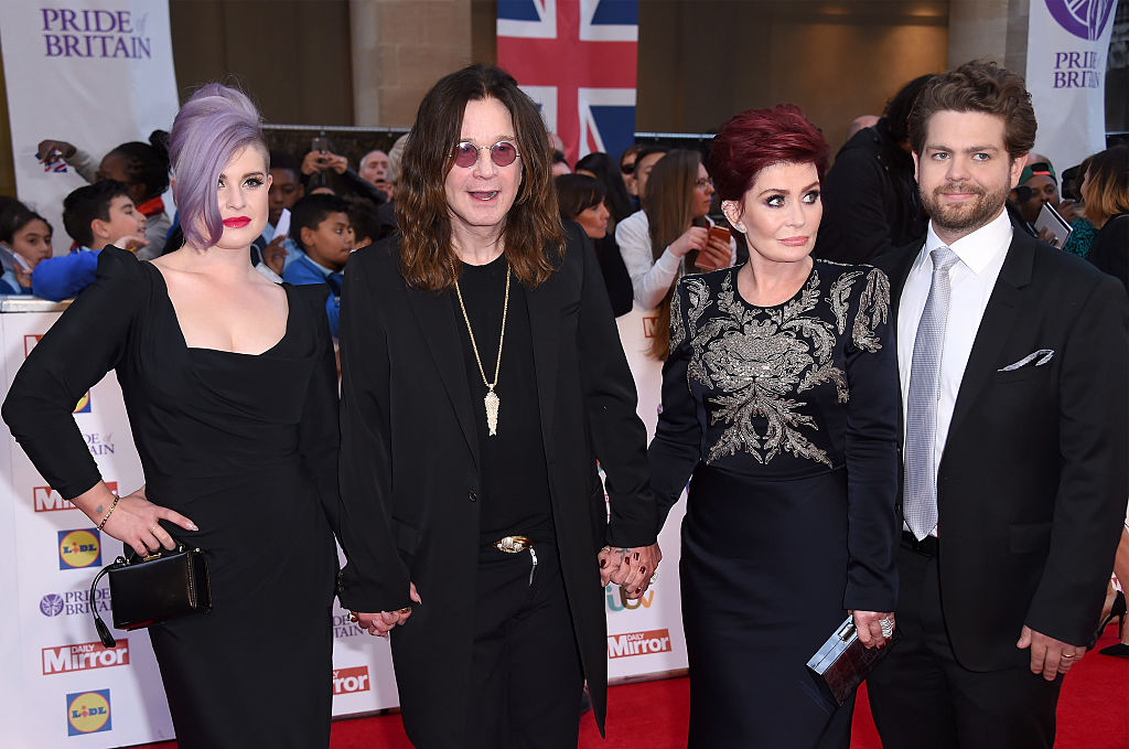 LONDON, ENGLAND - SEPTEMBER 28: Kelly Osbourne, Ozzy Osbourne, Sharon Osbourne and Jack Osbourne attend the Pride of Britain awards at The Grosvenor House Hotel on September 28, 2015 in London, England.
