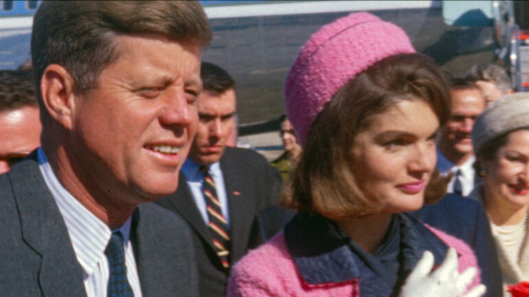 President John F. Kennedy and first lady Jaqueline Kennedy are pictured after disembarking from Air Force One at Love Field in Dallas, Nov. 22, 1963.