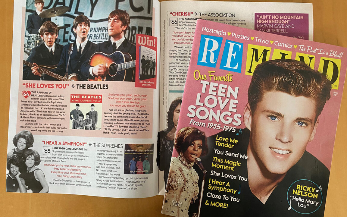 Teen Love Songs, Remind Magazine, June 2021, Diana Ross, Ricky Nelson