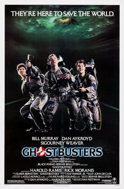GHOSTBUSTERS, US poster art, from left: Harold Ramis, Bill Murray, Dan Aykroyd, 1984