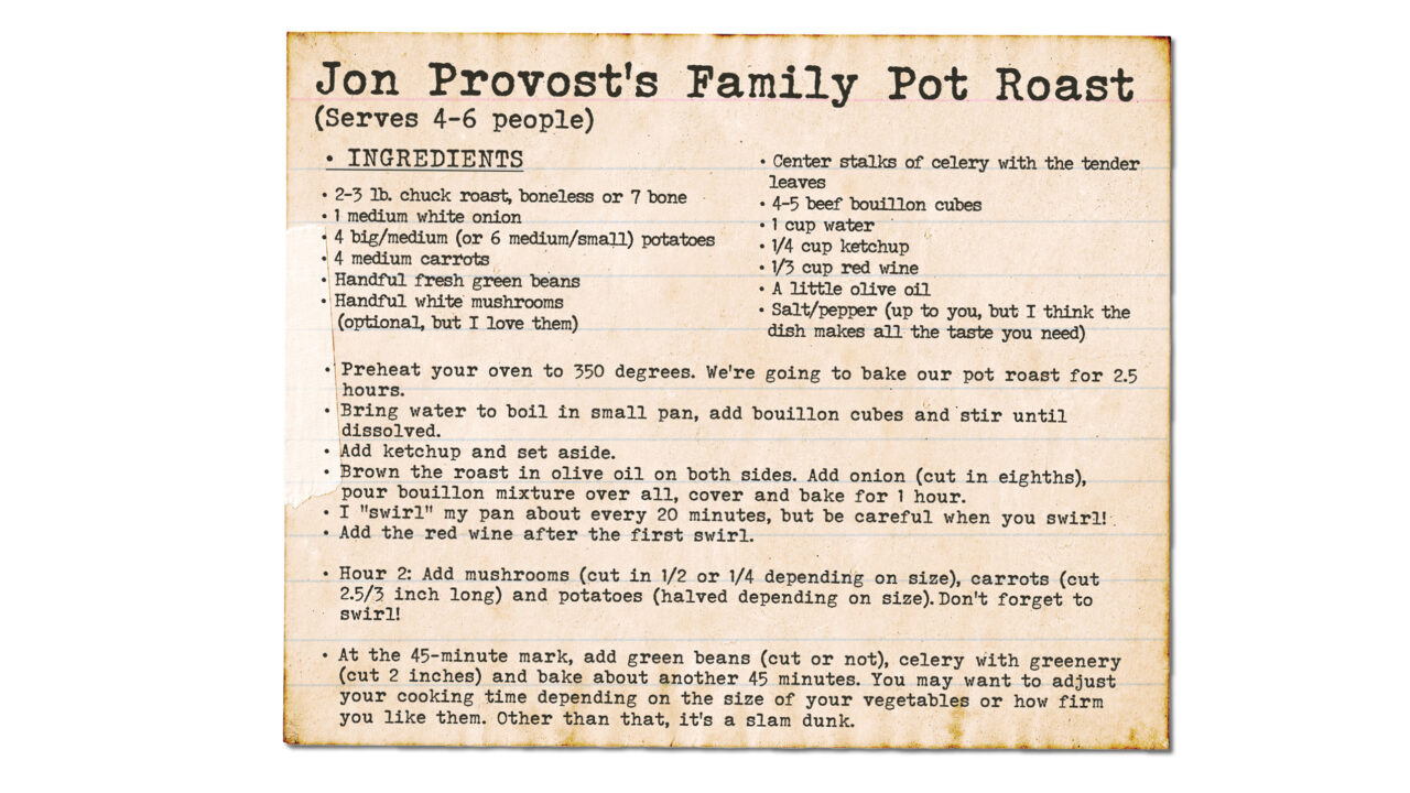 John Provst pot roast recipe