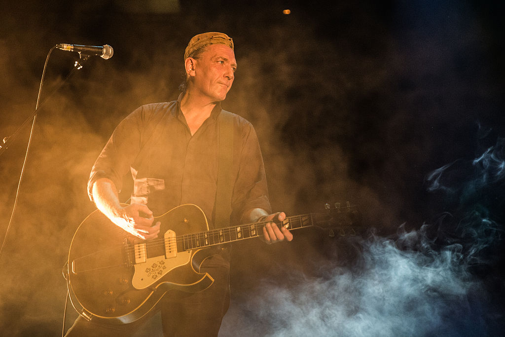 LONDON, ENGLAND - NOVEMBER 06: Kevin "Geordie" Walker of Killing Joke performs at The Roundhouse on November 6, 2015 in London, England.
