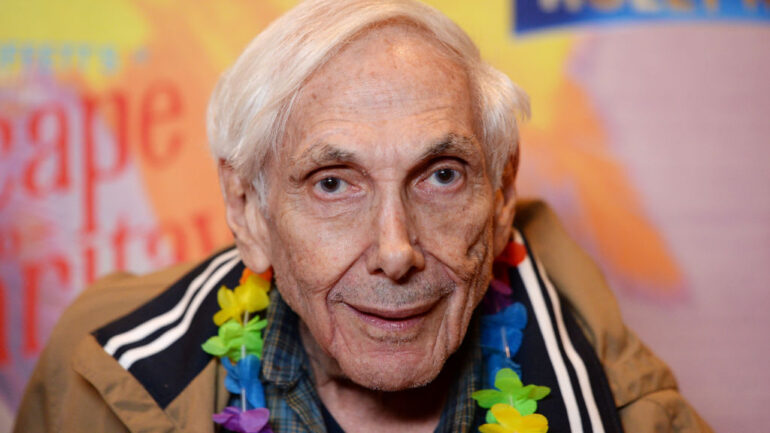 HOLLYWOOD, CALIFORNIA - FEBRUARY 18: Puppeteer Marty Krofft arrives at Jimmy Buffett's 