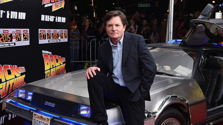 NEW YORK, NY - OCTOBER 21: Actor Michael J. Fox attends the Back to the Future reunion with fans in celebration of the Back to the Future 30th Anniversary Trilogy on Blu-ray and DVD on October 21, 2015 at AMC Loews Lincoln Square 13 in New York City
