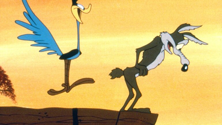 THE BUGS BUNNY/ROAD-RUNNER MOVIE, (aka THE BUGS BUNNY/ROAD RUNNER MOVIE), from left: Road Runner (archive sound: Paul Julian), Wile E. Coyote (voice: Mel Blanc) 1979