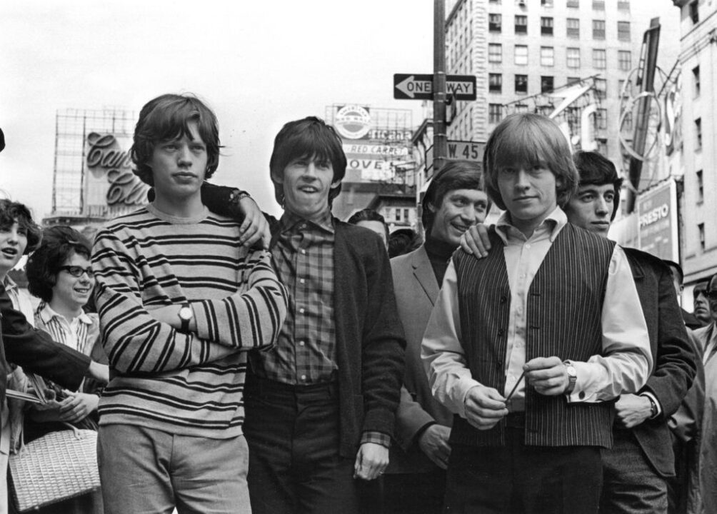 British rock group The Rolling Stones in New York. From left to right: Mick Jagger, Keith Richards, Charlie Watts, Brian Jones (1942 - 1969), and Bill Wyman