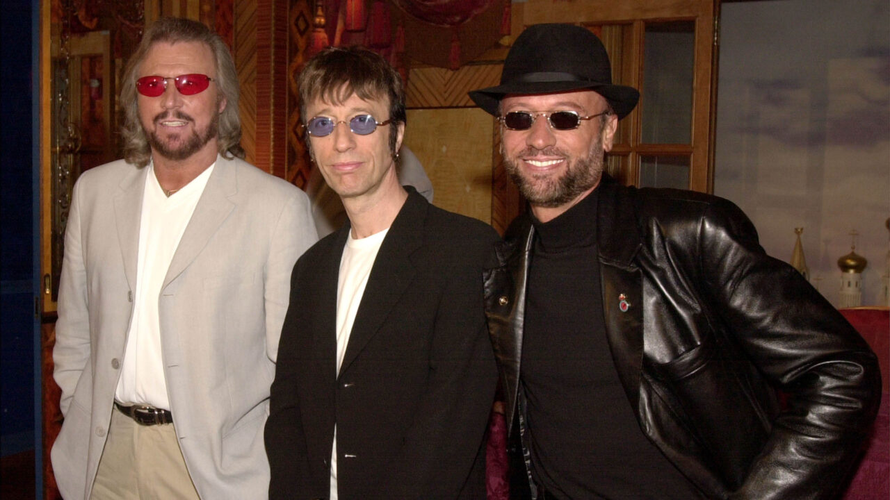 Bee Gees pose for the photographer at a press conference April 23, 2001 in New York prior to announcing the release of their latest album "This is Where I Came In," which will be available in the U.S. April 24. From Left: Barry Gibb, Robin Gibb and Maurice Gibb. 