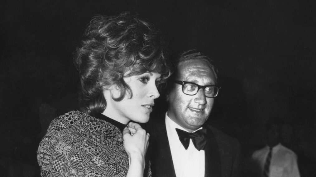 American diplomat Henry Kissinger and actress Jill St. John attend a party at the Bistro in Hollywood, California, circa 1970.