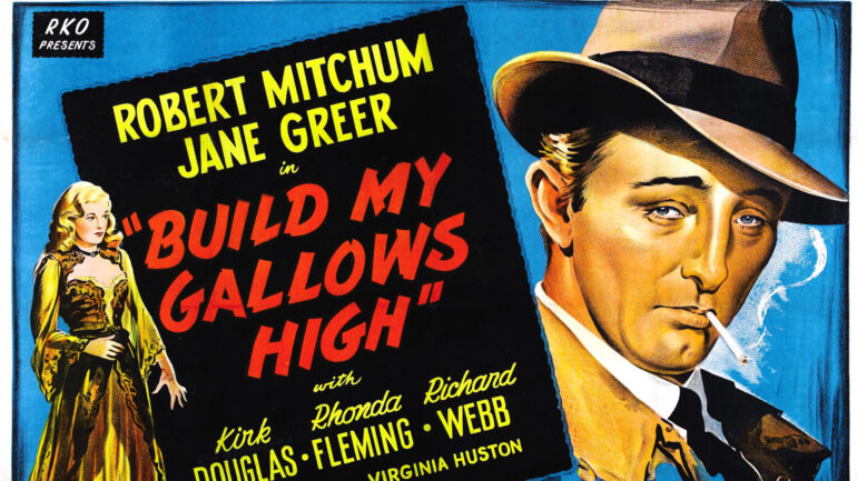 OUT OF THE PAST, (aka BUILD MY GALLOWS HIGH), British poster art, from left: Jane Greer, Robert Mitchum, 1947