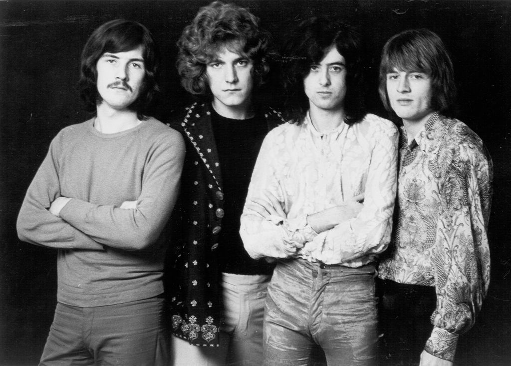 Rock band "Led Zeppelin" poses for a portrait in 1968. (L-R) John Bonham, Robert Plant, Jimmy Page, John Paul Jones