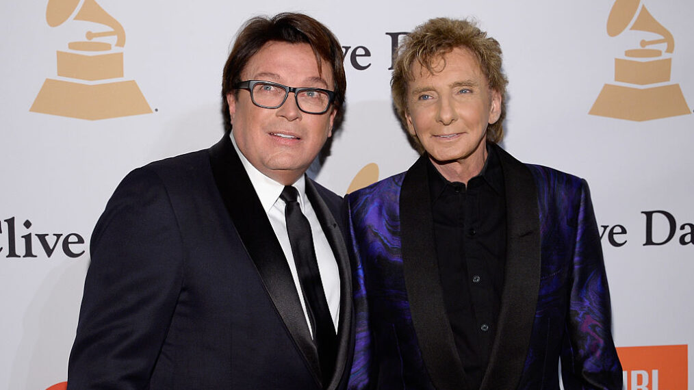 Garry Kief (L) and singer Barry Manilow attend the 2016 Pre-GRAMMY Gala and Salute to Industry Icons honoring Irving Azoff at The Beverly Hilton Hotel on February 14, 2016 in Beverly Hills, California