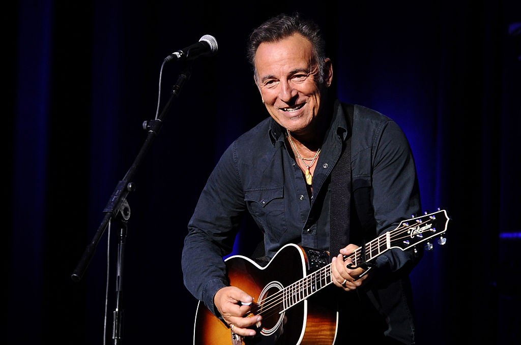 Musician Bruce Springsteen performs on stage at the New York Comedy Festival and the Bob Woodruff Foundation's 9th Annual Stand Up For Heroes Event on November 10, 2015 in New York City