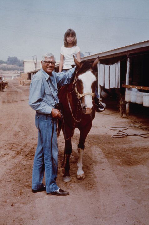 Actor Cary Grant (1904 - 1986) with his daughter Jennifer, circa 1976.