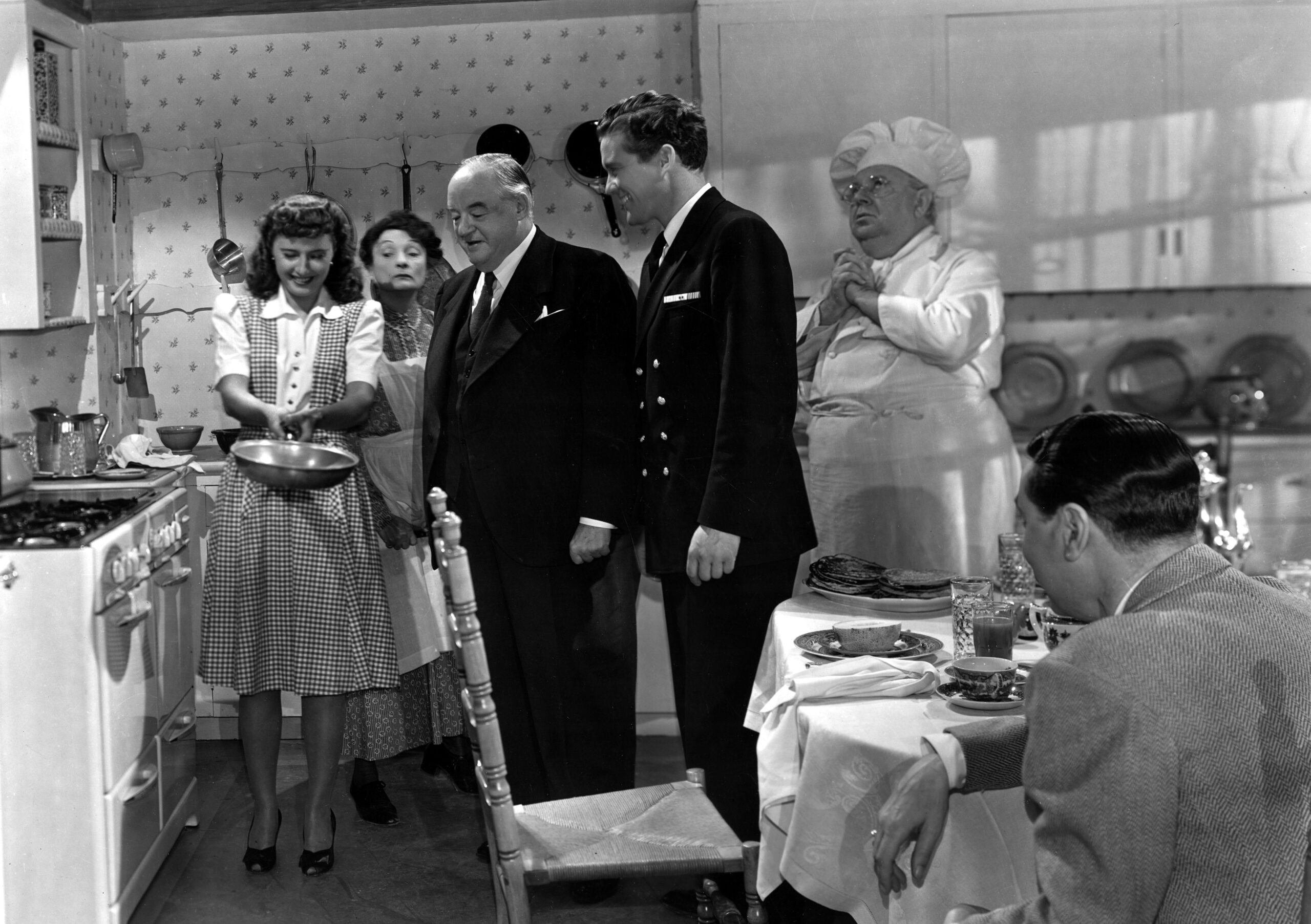 CHRISTMAS IN CONNECTICUT, Barbara Stanwyck, Una O'Connor, Sydney Greenstreet, Dennis Morgan, S.Z. Sakall, 1945