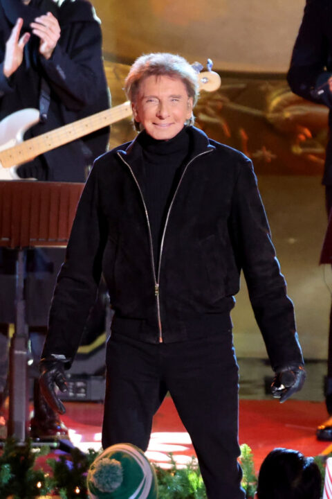 Barry Manilow performs during the 2023 Rockefeller Center Christmas Tree Lighting Ceremony at Rockefeller Center on November 29, 2023 in New York City.