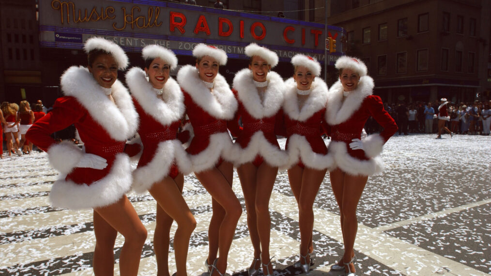 It was cool on Sixth Avenue today as the Radio City Rockettes kicked off the 75th Anniversary Celebration and the 2001 Edition of The Radio City Christmas Spectacular in front of the legendary Radio City Music Hall. New York City 8/8/2001