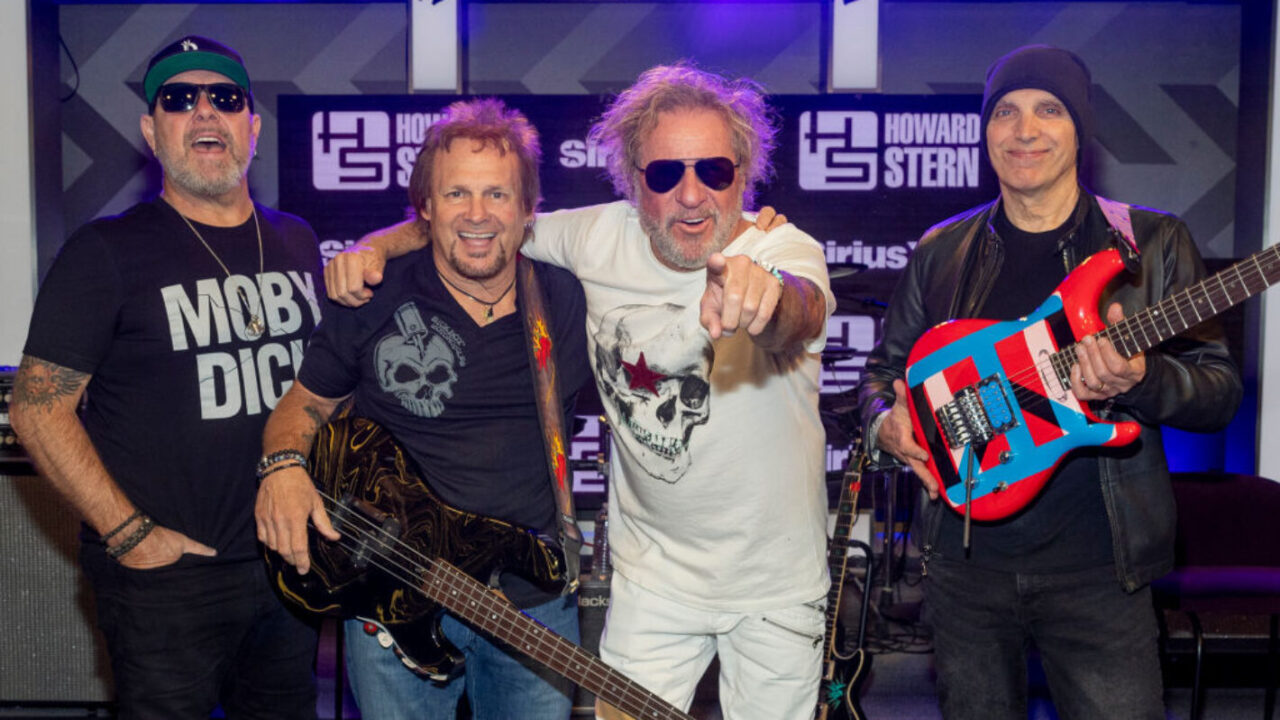 Jason Bonham, Michael Anthony, Sammy Hagar and Joe Satriani visit the Howard Stern show at SiriusXM Studios on November 14, 2023 in Los Angeles, California