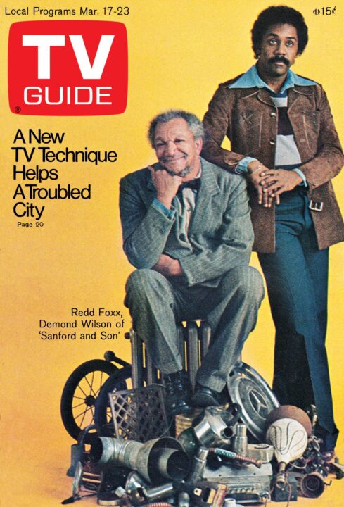 SANFORD AND SON, from left: Redd Foxx, Demond Wilson, TV GUIDE cover, March 17-23, 1973.