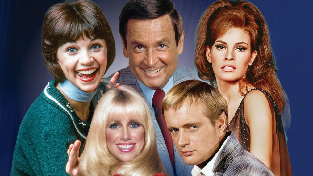 Cindy Williams, Bob Barker, Suzane Somers, Raquel Welsch Collage