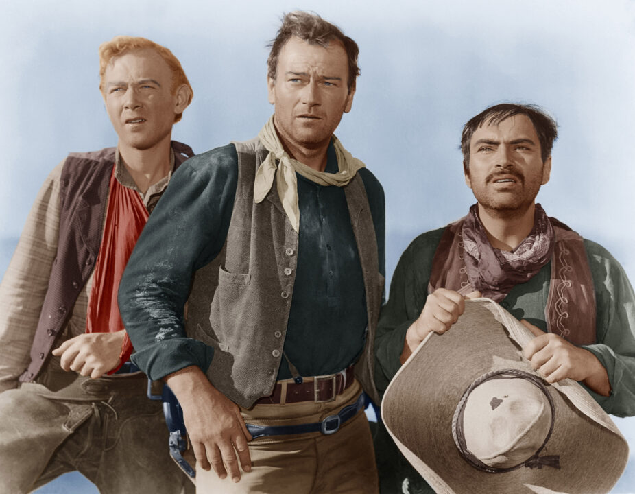 3 Godfathers, (aka THREE GODFATHERS), from left: Harry Carey Jr., John Wayne, Pedro Armendariz, 1948