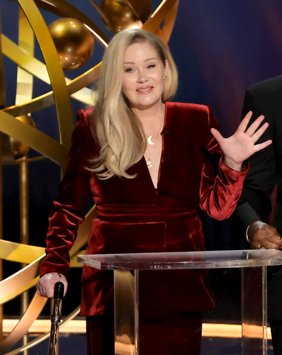 LOS ANGELES, CALIFORNIA - JANUARY 15: Christina Applegate speaks speaks onstage during the 75th Primetime Emmy Awards at Peacock Theater on January 15, 2024 in Los Angeles, California. 