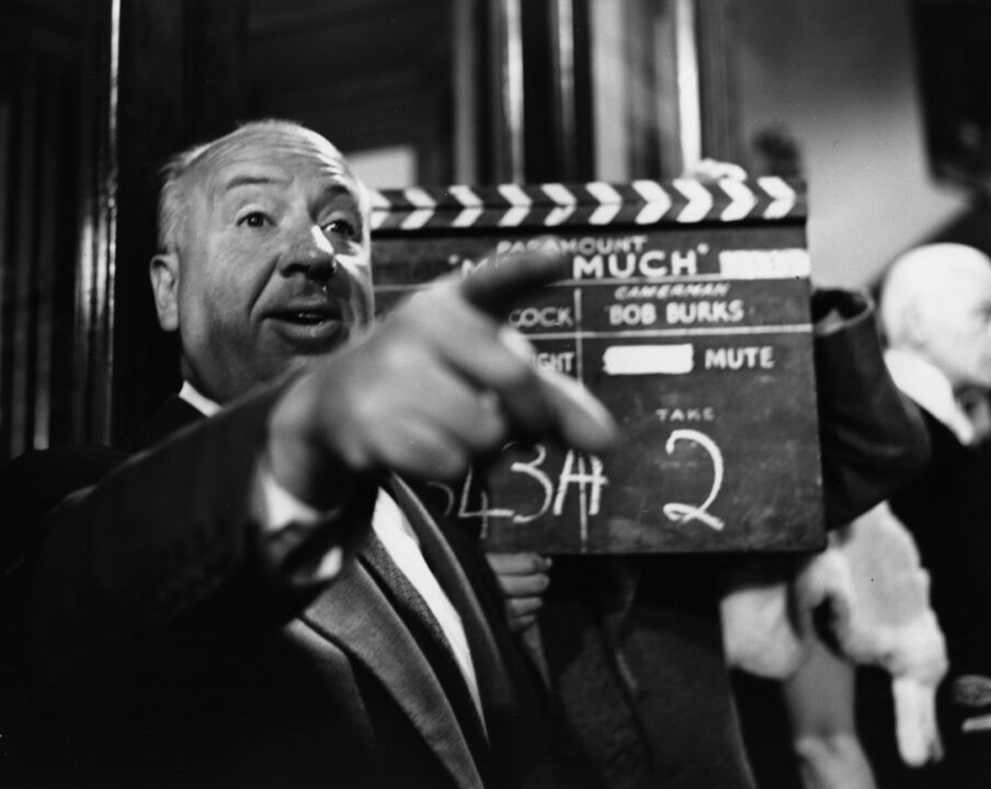 13th June 1955: Film director and auteur Alfred Hitchcock (1899-1980) filming 'The Man Who Knew Too Much', a Paramount remake of his 1934 spy thriller. 