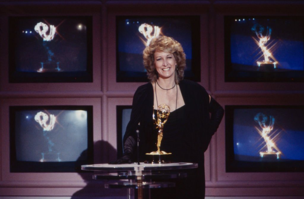 Pasadena, CA - 1985: Betty Thomas accepting her Emmy awards, appearing on the 1985 Emmy Awards / 37th Annual Emmy Awards, at the Pasadena Civic Auditorium
