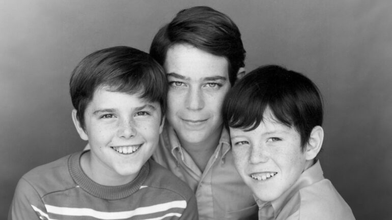 UNITED STATES - SEPTEMBER 26: THE BRADY BUNCH - The Brady boys gallery - Season One - 9/26/69, Pictured, from left: Christopher Knight (Peter), Barry Williams (Greg) and Mike Lookinland (Bobby) played the sons of a widowed father, who wed a widow with three daughters.,