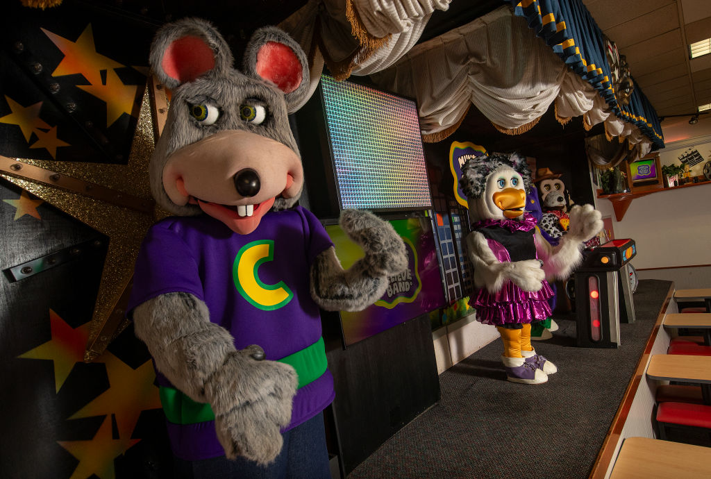 Chuck E. Cheese," left, and "Helen Henny," members of the animatronic band at the Chuck E. Cheese pizza center in Northridge, are photographed in action. The Northridge location of Chuck E. Cheese is soon going to be the last remaining pizza center to house an animatronic band, once a staple of the franchise