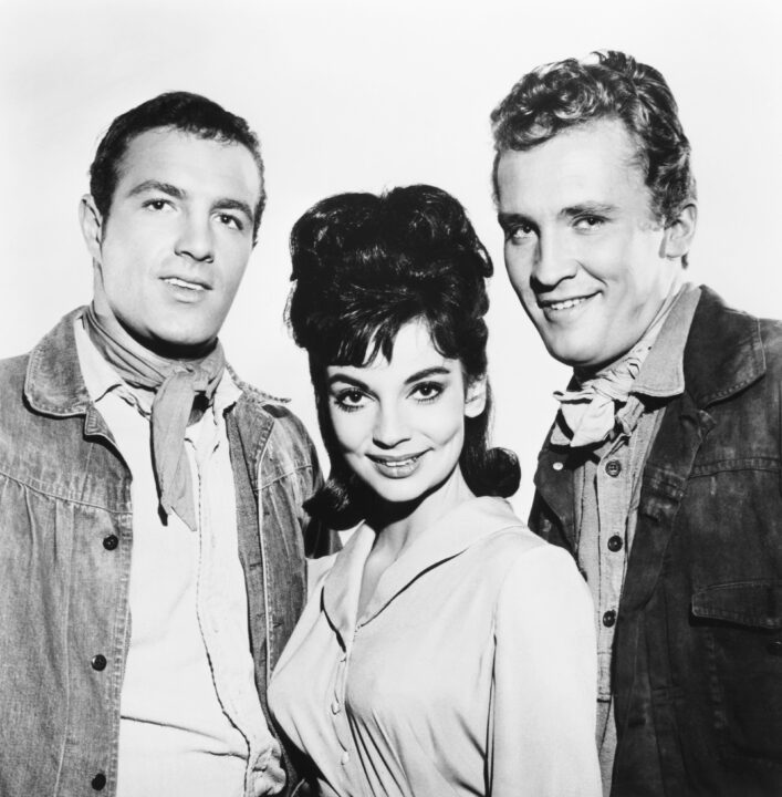DEATH VALLEY DAYS, from left: James Caan, Karyn Kupcinet, Roy Thinnes, 'Shadow of Violcence,' (season 11, episode 25, aired April 24, 1963), 1952-1975