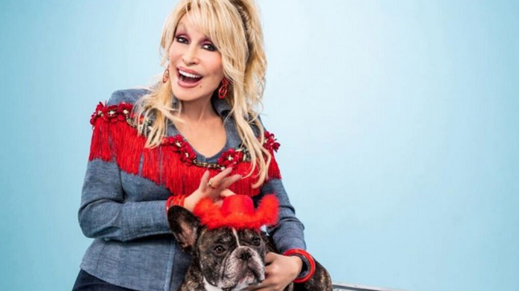 Dolly Parton and dog for Doggy Parton