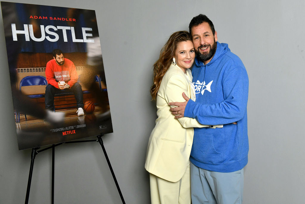 Drew Barrymore and Adam Sandler attend Netflix's Hustle New York City SAG Screening at DGA Theater on October 26, 2022 in New York City
